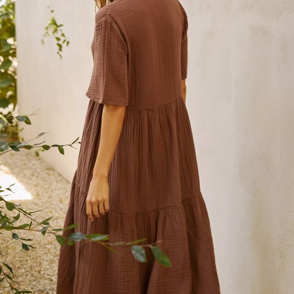 Anthropologie Kallie Flowy Maxi Dress - Terra Cotta (M) - Picture 5 of 5